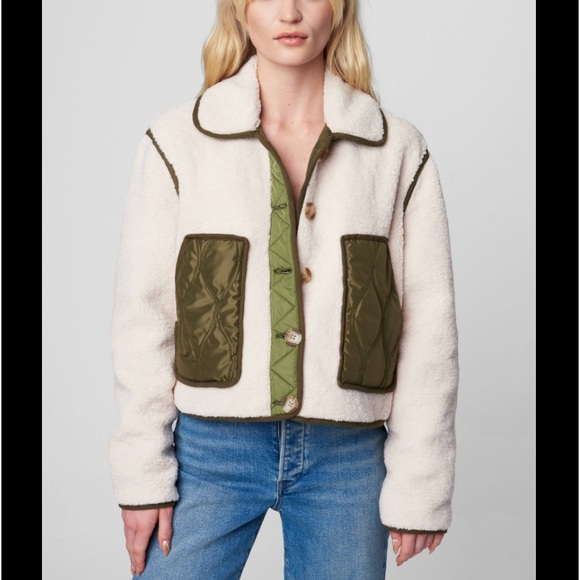 BLANKNYC Anthropologie Cloud Forest Sherpa cropped Jacket NWT - Picture 4 of 7